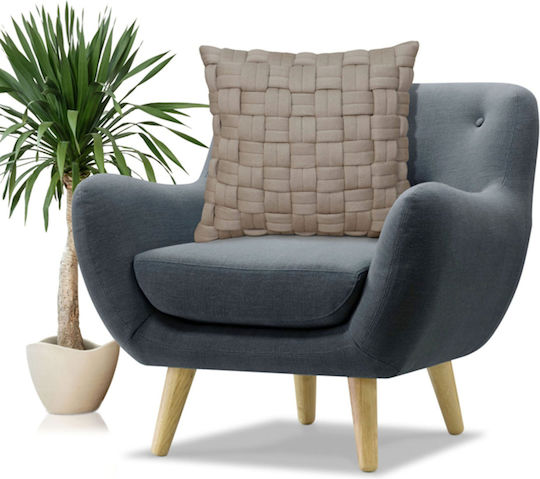Liolios Home Μαξιλάρι Καναπέ Clusp από 100% Βαμβάκι Sandy Brown 40x60εκ.