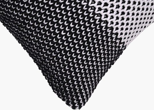 Liolios Home Sofa Cushion Honey Bee from 100% Cotton Black and White 50x50cm