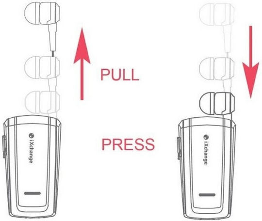 iXchange UA27 In-ear Bluetooth Handsfree Ακουστικό Πέτου Μαύρο