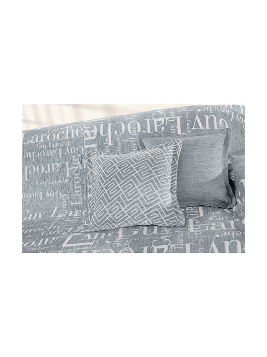 Guy Laroche Decorative Pillow Case Stamp From 100% Cotton Silver 50x50cm