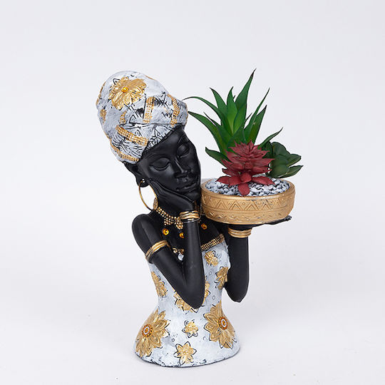 Estheti Home Dekorative Skulptur Frau Blumentopf 20x13x27cm 752-27057