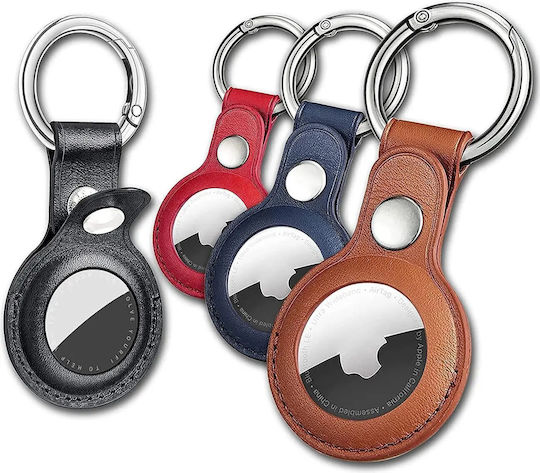 Hurtel Case Leather for AirTag Black, Brown, Red, Blue