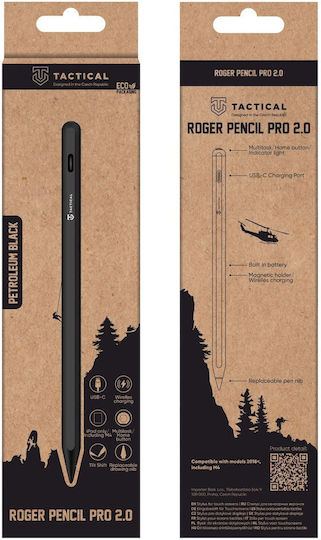 Tactical Roger Pencil Pro 2.0 Digital Touch Stylus with Palm Rejection for iPad in Black color