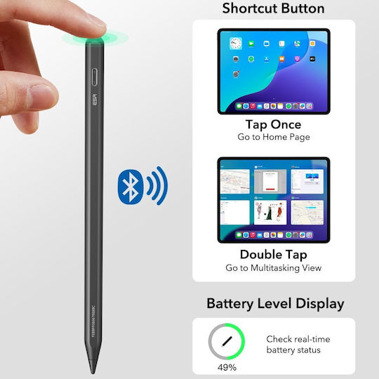 ESR Geo Digital Touch Stylus with Palm Rejection for iPad in Black color