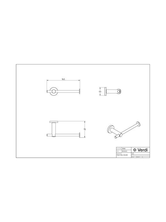Verdi Sigma Inox Paper Holder Wall Mounted Black Matt