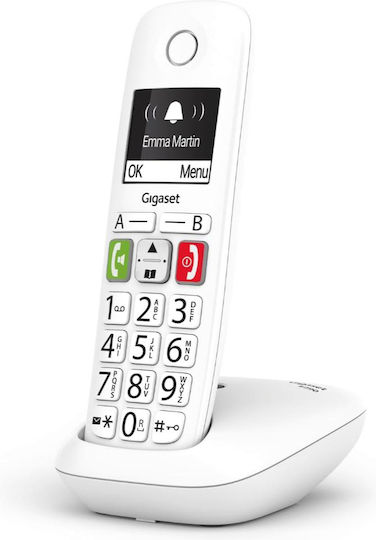 Gigaset E290 Cordless Phone with Greek Menu White