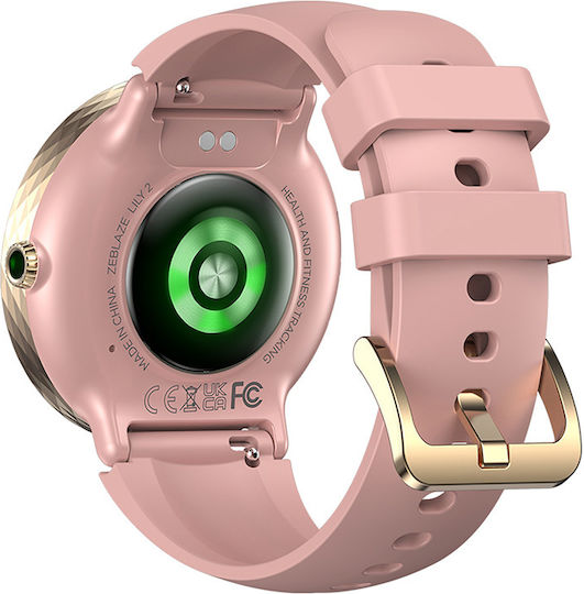 Zeblaze Lily 2 39mm Smartwatch με Παλμογράφο (Misty Pink)