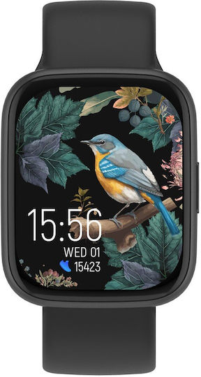 Forever ForeVigo 4 Smartwatch with Heart Rate Monitor (Black)