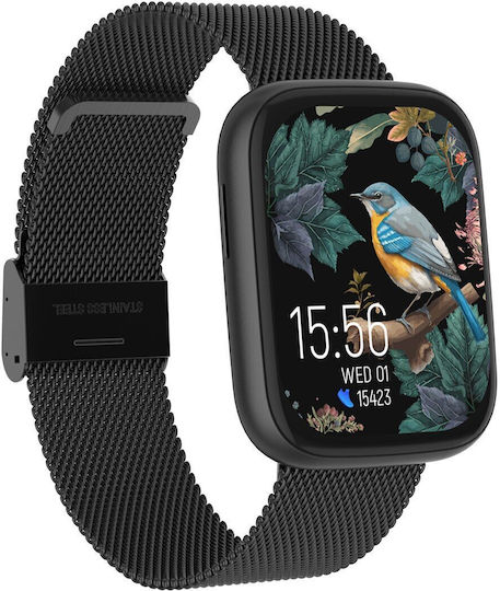 Forever ForeVigo 4 Smartwatch with Heart Rate Monitor (Black)