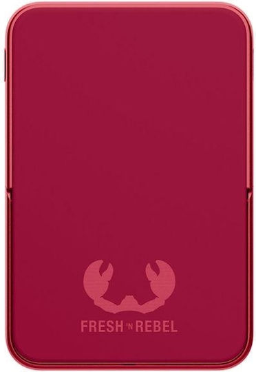 Fresh 'n Rebel Magnetic MagSafe Power Bank 5000mAh με Θύρα USB-C Berry Red