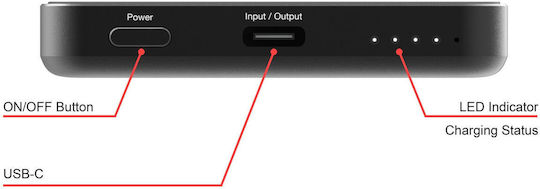 Verbatim Charge 'n' Go MagSafe Power Bank 5000mAh 20W mit USB-C Ausgangsanschlusses Grau