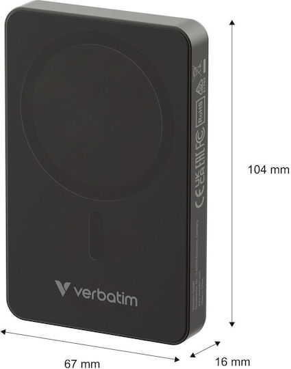 Verbatim Charge 'n' Go MagSafe Power Bank 10000mAh 20W с USB-C порт Power Delivery Черен