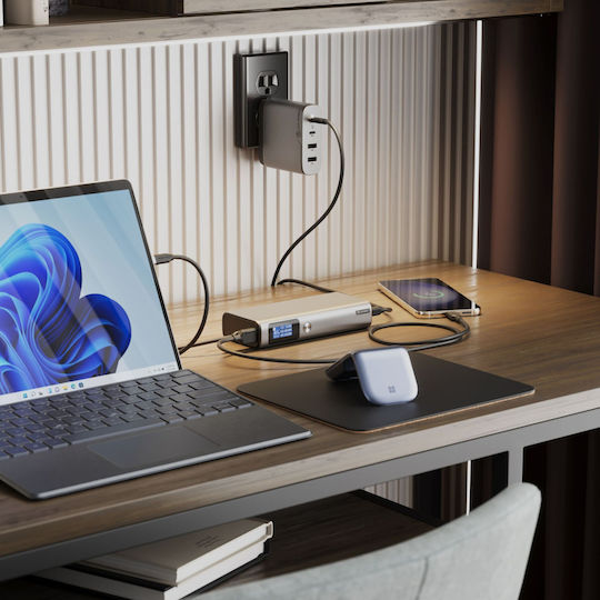 Alogic Ruck Power Bank 20000mAh 130W with USB-A Port and 2 USB-C Ports Silver