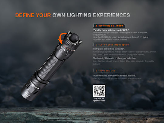 Fenix Επαναφορτιζόμενος Φακός Κεφαλής LED IP68 με Μέγιστη Φωτεινότητα 3200lm