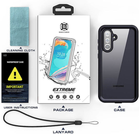 Shellbox 360 Full Cover Σιλικόνης / Πλαστικό Αδιάβροχο Μαύρο (Galaxy S25+)