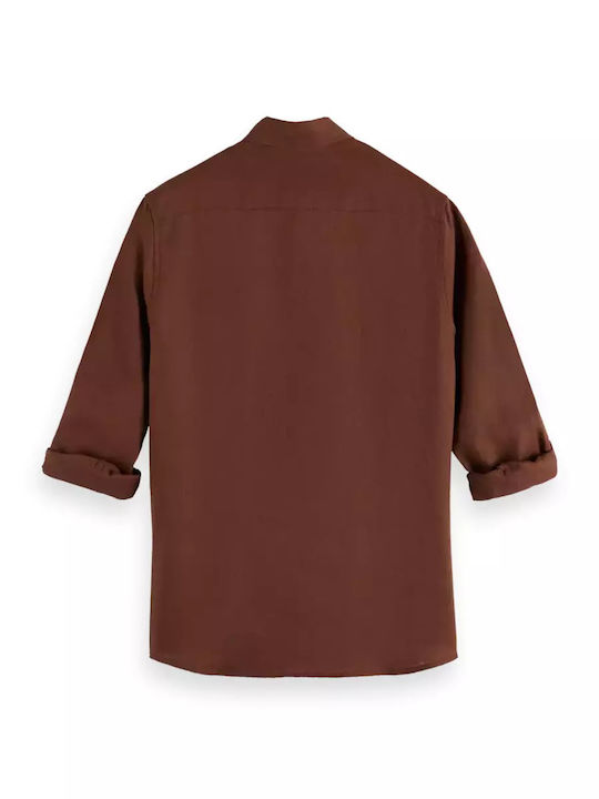 Seasonal Core Long-sleeved Linen Shirt Brown