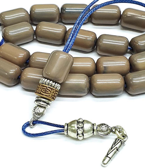 Roloi Komboloi Mastic Worry Beads Gray 31cm