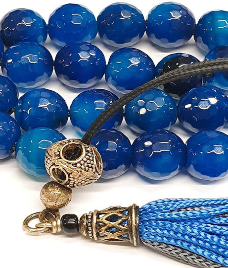 Roloi Komboloi Agate Worry Beads Blue 30cm
