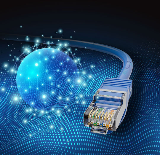 Extralink S/FTP Cat.8.1 Network Cable Ethernet 0.5m Blue