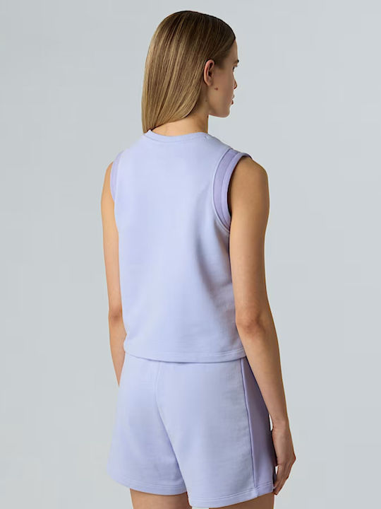 Women's Athletic Crop Top Sleeveless Purple Mint