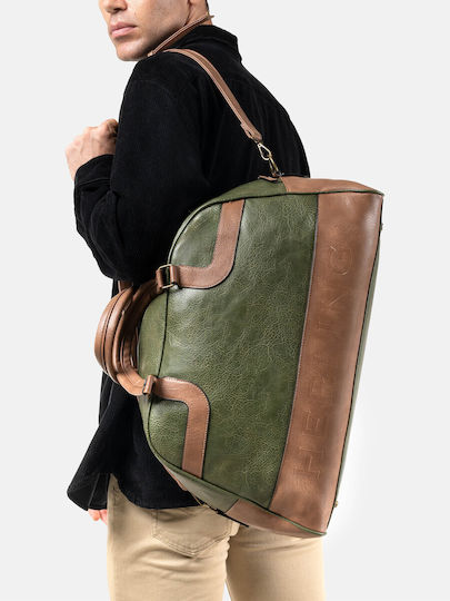 Herling Research Reisetasche Grün aus Künstliches Leder B48cm
