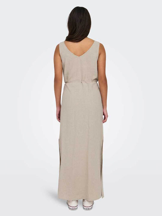 Καλοκαιρινό Maxi Φόρεμα Beige