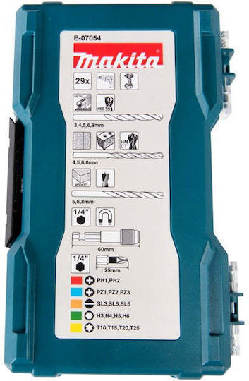 Makita Set of 29 Drills for Wood και Metal