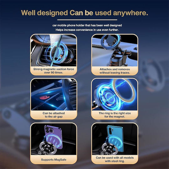 Techsuit Auto Handyhalterung mit Magnet MagSafe Schwarz