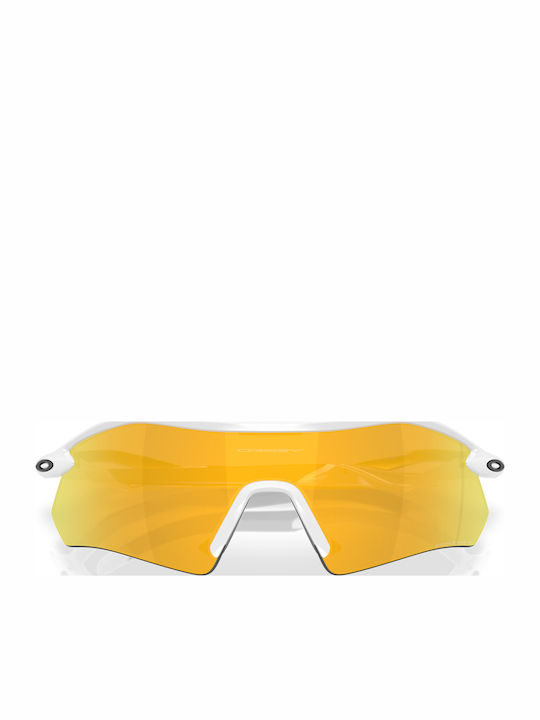 Radar Unisex Ochelari de soare cu Alb Cadru și Galben Polarized Lentilă