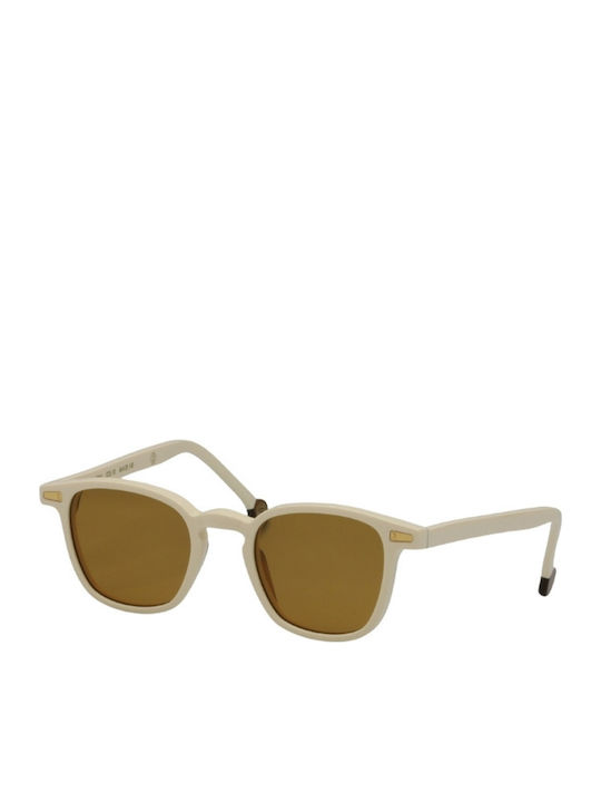 Kyme Damen Sonnenbrille mit Beige Kunststoff Gestell und Braun Linse FERNANDO 10