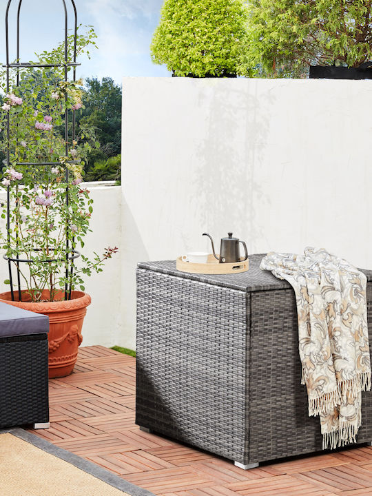 Casaria Cutie de depozitare pentru exterior Rattan 318lt Gri L75xW75xH70buc