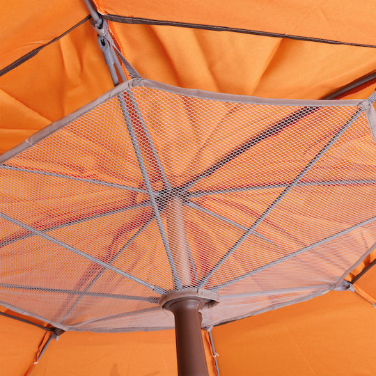 Escape Folding Beach Umbrella Aluminum Diameter 2m with UV Protection and Air Vent Orange