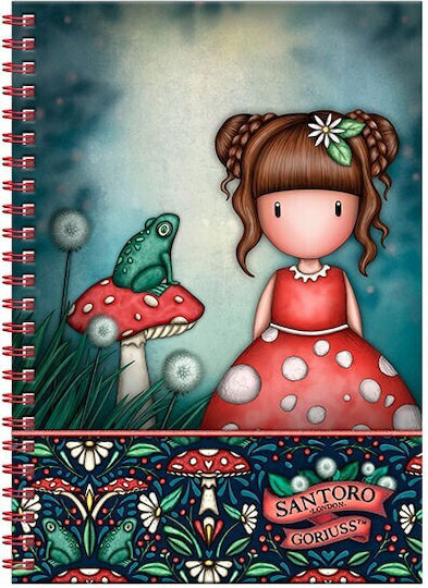 Santoro Notebook Spiral A5 Ruled Multicolour