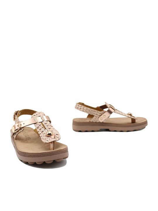 Marlena Women's Flat Sandals Rosegold Croco