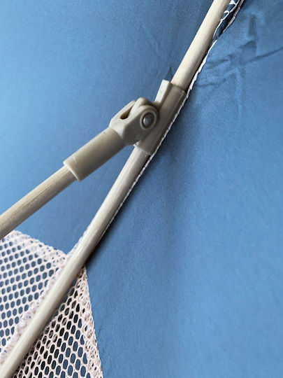 Maui & Sons Ombrelă De Plajă Pliabilă Din Aluminiu Cu Diametru De 1.9m Cu Protecție UV Și Rezistență La Vânt Lyons Albastru