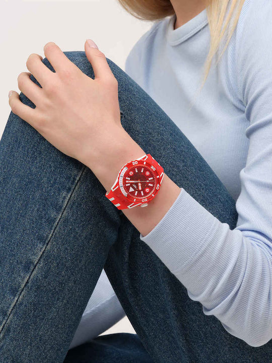 Swatch Swatch Women's Watch with Red Rubber Strap