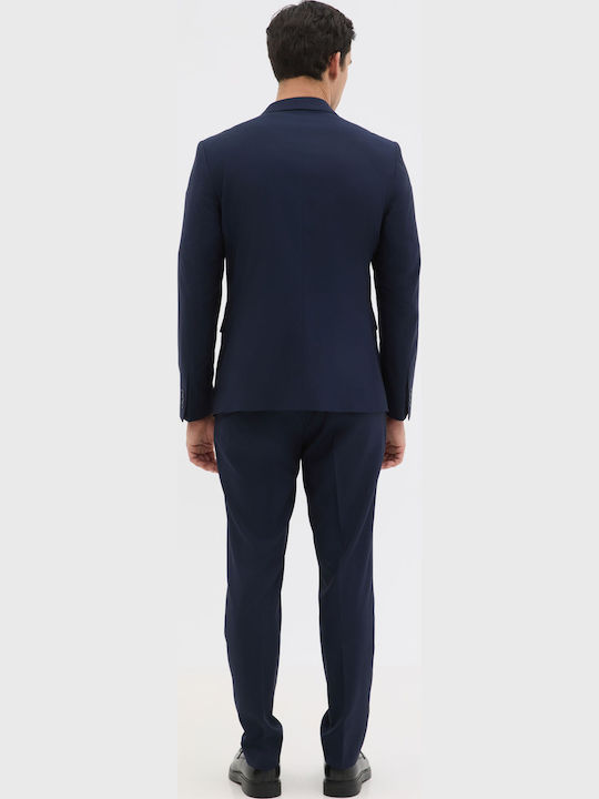Pantaloni Elastic cu Croială Slim Blue