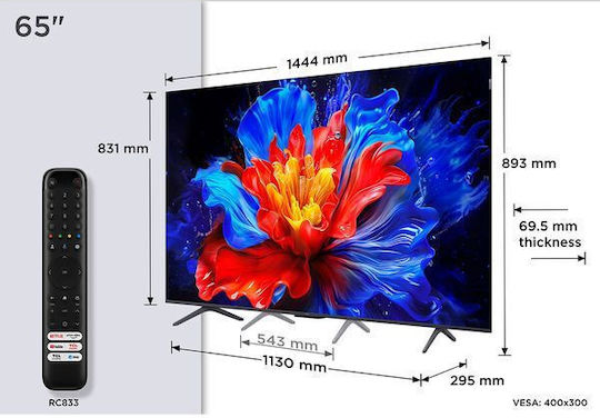 TCL Смарт Телевизор 65" 4K UHD QLED 65P8K HDR (2025)