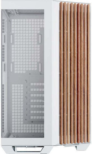 V1 Midi Tower Computer Case Wood White