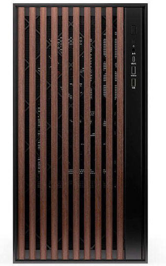 Krux Palum Gaming Midi-Turm Computergehäuse mit Seitenfenster Schwarz