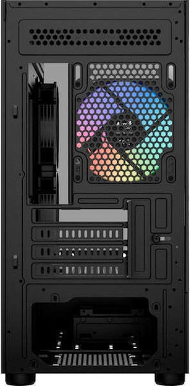 Aerocool Viewport Mini Gaming Mini Tower Κουτί Υπολογιστή με Πλαϊνό Παράθυρο και RGB Φωτισμό Μαύρο