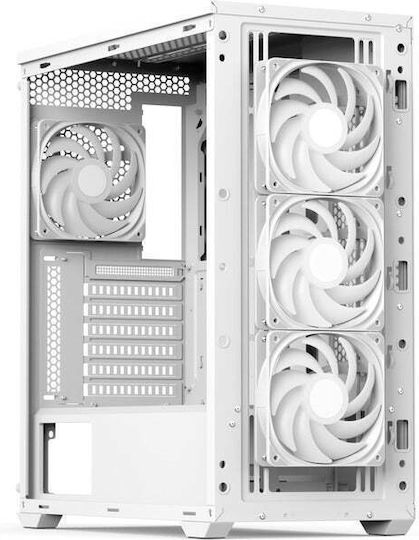 Aerocool D502A V1 Гейминг Midi Tower Компютърна кутия със страничен прозорец Бял