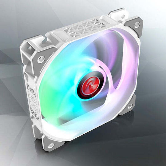 Raijintek Ageras 12 Case Fan 120mm (2200rpm / 67.38cfm) με RGB Φωτισμό και Σύνδεση 4-Pin PWM 2τμχ Λευκό