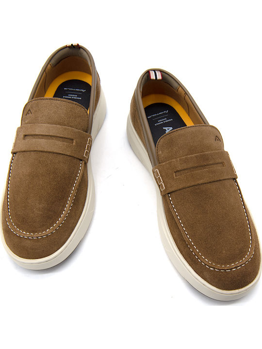 Suede Ανδρικά Loafers σε Καφέ Χρώμα