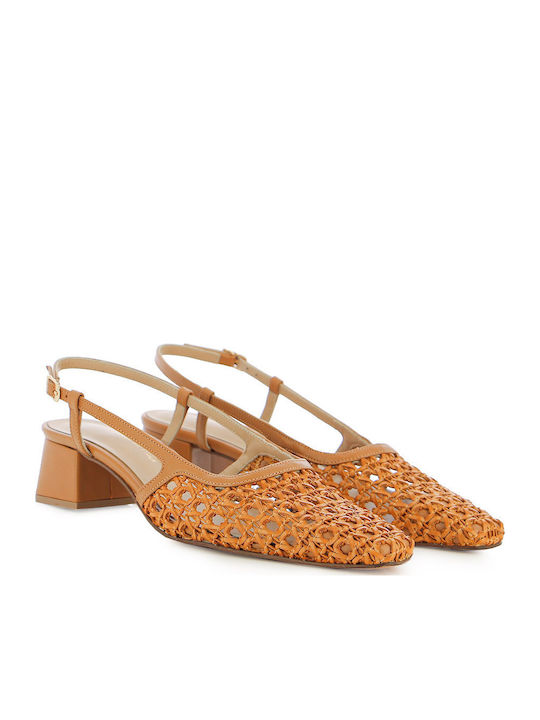 Leather Tabac Brown Low Heels