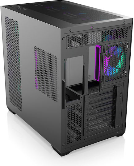 Raijintek ATREUS BT7 Gaming Midi-Turm Computergehäuse mit Seitenfenster und RGB-Beleuchtung Schwarz