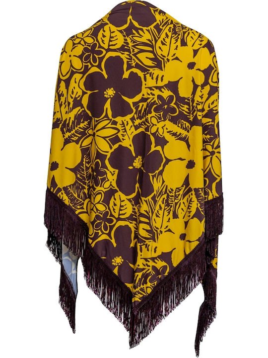 Παρεό Floral Yellow&brown Γυναικείο Παρεό Παραλίας