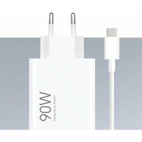 Xiaomi Charger with USB-A Port and Cable USB-C 90W Whites (HyperCharge Combo)