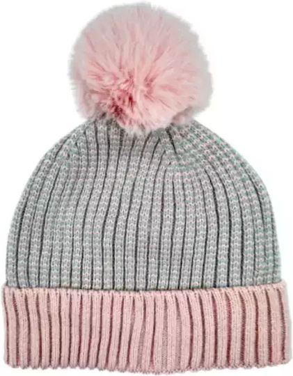Set with Beanie Knitted in Gray color