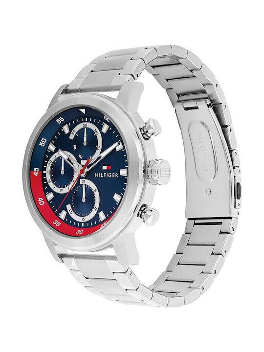 Tommy Hilfiger Rocky Men's Watch Chronograph Battery with Silver Metal Bracelet
